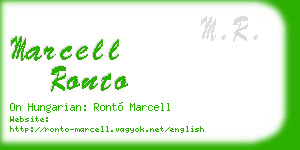 marcell ronto business card